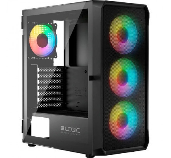 Logic concept Корпус Logic concept PORTOS MESH+GLASS ARGB fans 4x120mm BLACK (AT-PORTOS-10-0000000-0002)