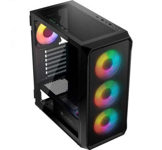 Logic concept Корпус Logic concept PORTOS MESH+GLASS ARGB fans 4x120mm BLACK (AT-PORTOS-10-0000000-0002)