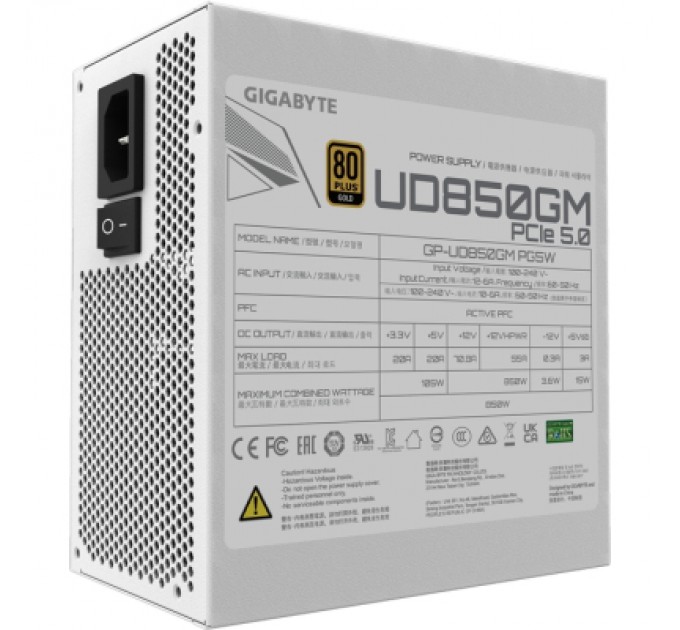 GIGABYTE Блок живлення GIGABYTE 850W (UD850GM PG5W)