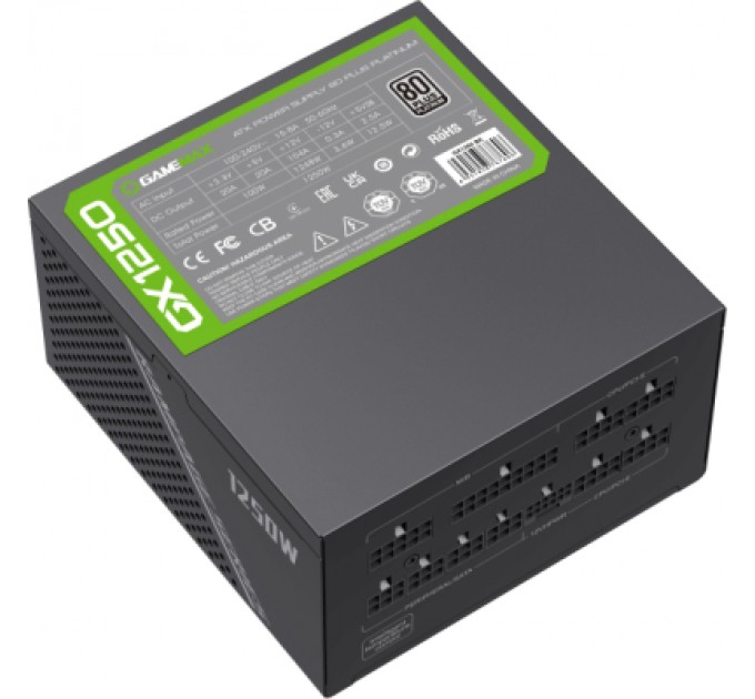 Gamemax Блок живлення Gamemax 1250W (GX-1250 PRO BK (ATX3.0 PCIe5.0)