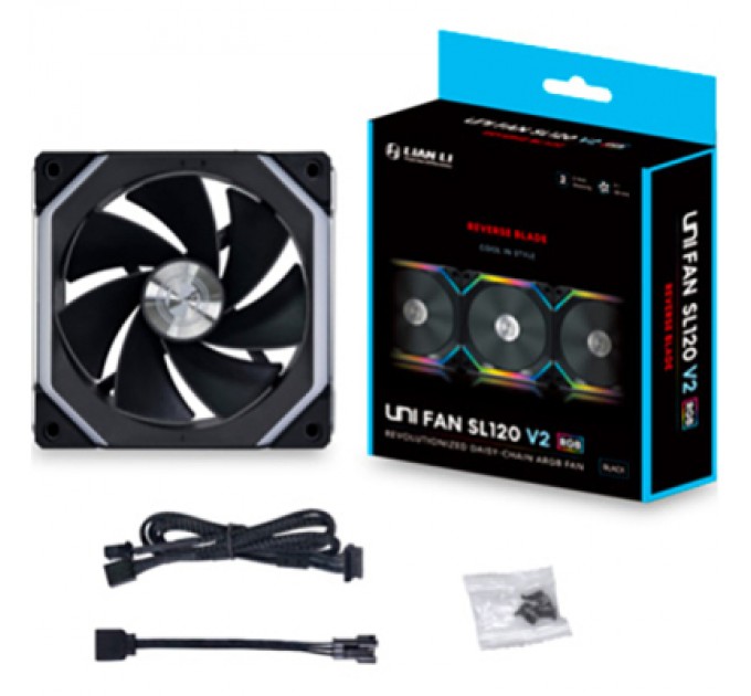 Lian Li Кулер до корпусу Lian Li SL V2 Reverse, 120mm, Single, Black (G99.12RSLV21B.00)