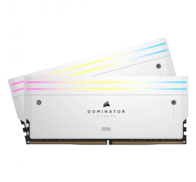 Corsair Модуль пам'яті для комп'ютера DDR5 32GB (2x16GB) 6000 MHz Dominator Titanium RGB White Corsair (CMP32GX5M2B6000C30W)