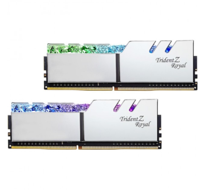 G.Skill Модуль пам'яті для комп'ютера DDR4 64GB (2x32GB) 3600 MHz TridentZ RGB Royal Silver G.Skill (F4-3600C18D-64GTRS)