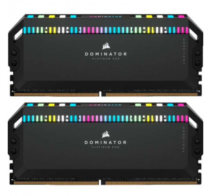 Corsair Модуль пам'яті для комп'ютера DDR5 32GB (2x16GB) 6000 MHz Dominator Platinum RGB Black Corsair (CMT32GX5M2B6000C30)