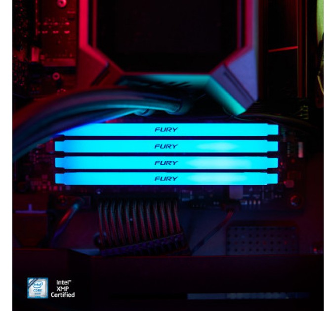 Kingston Fury (ex.HyperX) Модуль пам'яті для комп'ютера DDR4 16GB 3733 MHz Beast RGB Kingston Fury (ex.HyperX) (KF437C19BB12A/16)