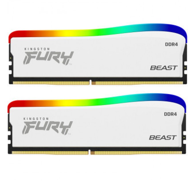 Kingston Fury (ex.HyperX) Модуль пам'яті для комп'ютера DDR4 32GB (2x16GB) 3600 MHz Beast White RGB SE Kingston Fury (ex.HyperX) (KF436C18BWAK2/32)