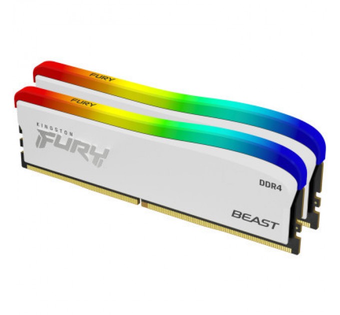 Kingston Fury (ex.HyperX) Модуль пам'яті для комп'ютера DDR4 32GB (2x16GB) 3600 MHz Beast White RGB SE Kingston Fury (ex.HyperX) (KF436C18BWAK2/32)