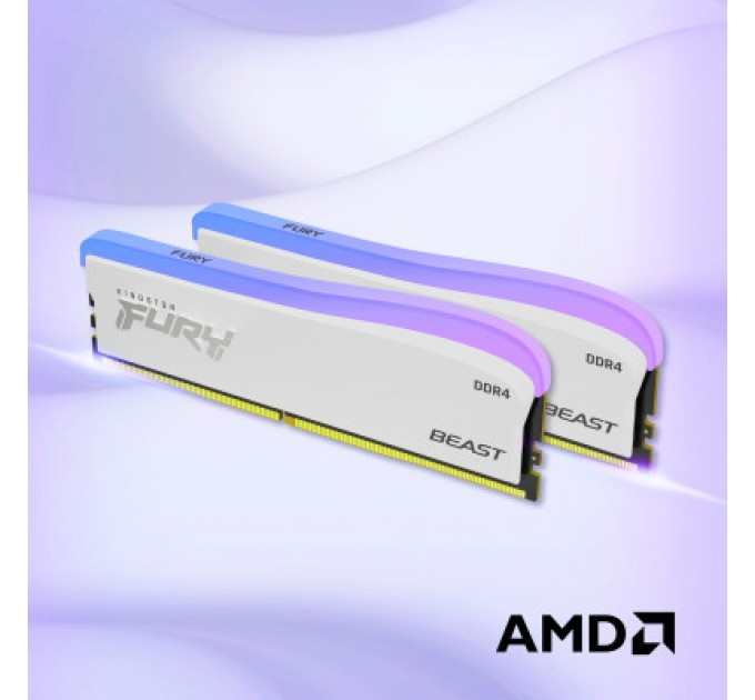 Kingston Fury (ex.HyperX) Модуль пам'яті для комп'ютера DDR4 32GB (2x16GB) 3600 MHz Beast White RGB SE Kingston Fury (ex.HyperX) (KF436C18BWAK2/32)