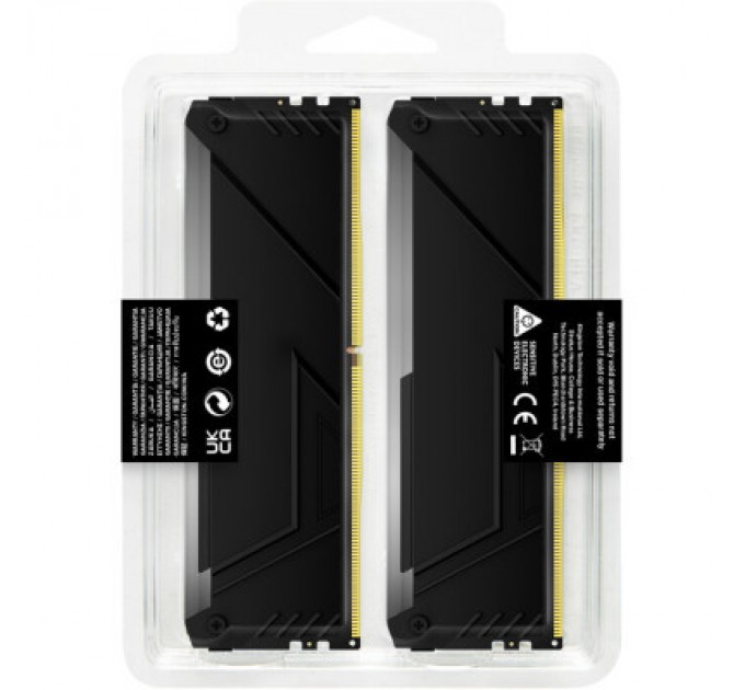 Kingston Fury (ex.HyperX) Модуль пам'яті для комп'ютера DDR4 32GB (2x16GB) 3733 MHz Beast Black RGB Kingston Fury (ex.HyperX) (KF437C19BB12AK2/32)