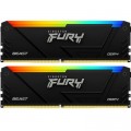 Kingston Fury (ex.HyperX) Модуль пам'яті для комп'ютера DDR4 32GB (2x16GB) 3733 MHz Beast Black RGB Kingston Fury (ex.HyperX) (KF437C19BB12AK2/32)