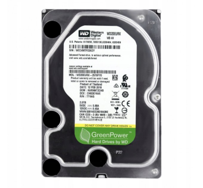 WD Жорсткий диск 3.5" 2TB WD (# WD20EURX #)