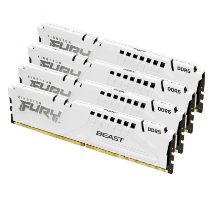 Kingston Fury (ex.HyperX) Модуль пам'яті для комп'ютера DDR5 128GB (4x32GB) 5600 MHz FURY Beast White Kingston Fury (ex.HyperX) (KF556C40BWK4-128)
