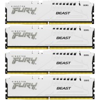 Модуль пам'яті для комп'ютера DDR5 128GB (4x32GB) 5600 MHz FURY Beast White Kingston Fury (ex.HyperX) (KF556C40BWK4-128)