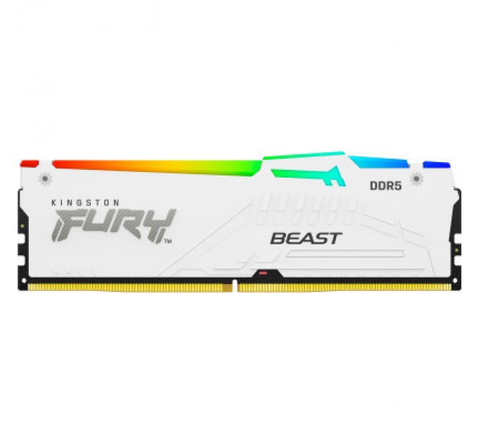 Kingston Fury (ex.HyperX) Модуль пам'яті для комп'ютера DDR5 32GB 6000 MHz FURY Beast White RGB Kingston Fury (ex.HyperX) (KF560C40BWA-32)