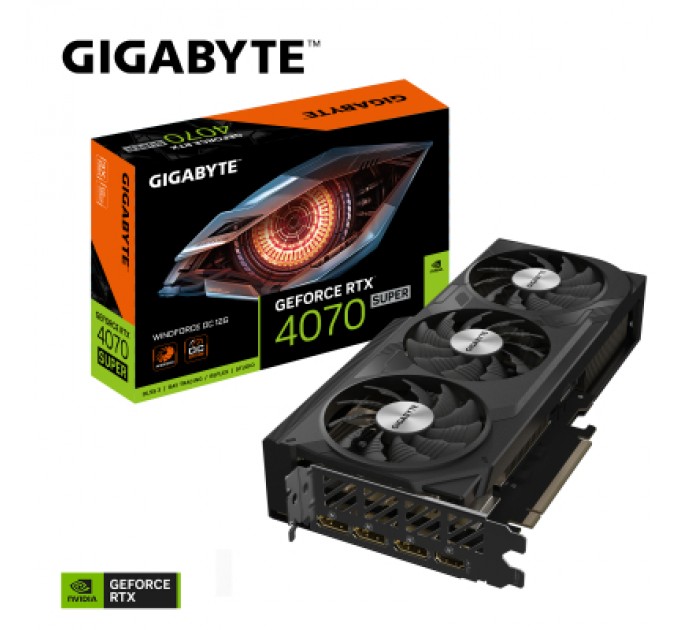 GIGABYTE Відеокарта GIGABYTE GeForce RTX4070 SUPER 12Gb WINDFORCE OC (GV-N407SWF3OC-12GD)