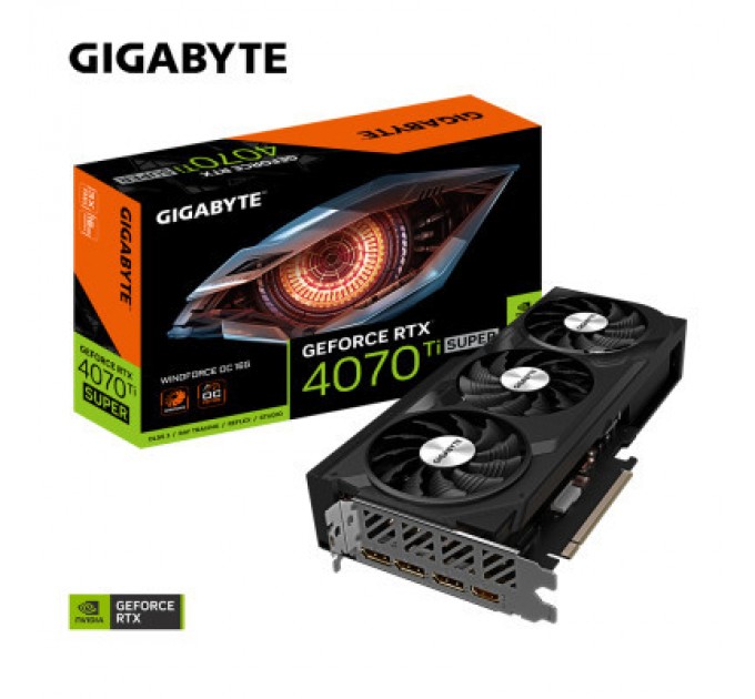 GIGABYTE Відеокарта GIGABYTE GeForce RTX4070Ti SUPER 16Gb WINDFORCE OC (GV-N407TSWF3OC-16GD)