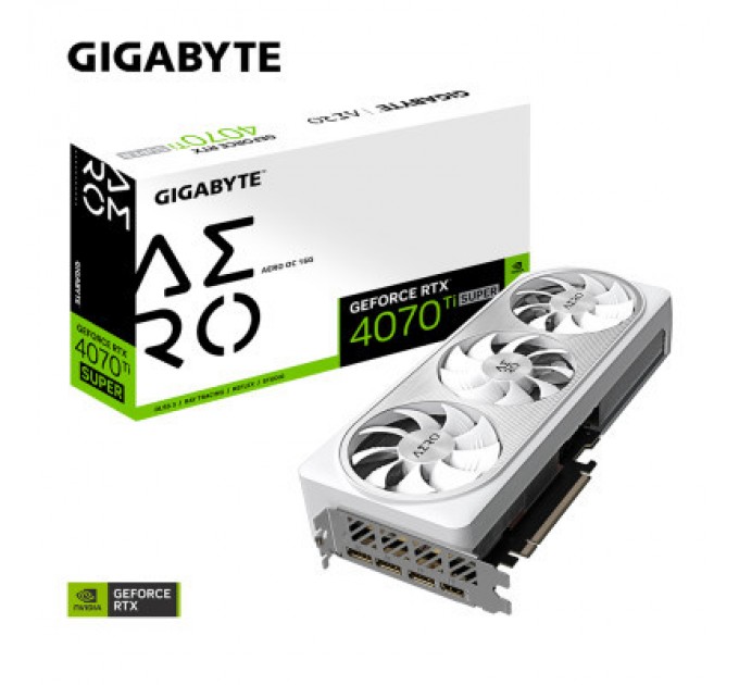 GIGABYTE Відеокарта GIGABYTE GeForce RTX4070Ti SUPER 16Gb AERO OC (GV-N407TSAERO OC-16GD)