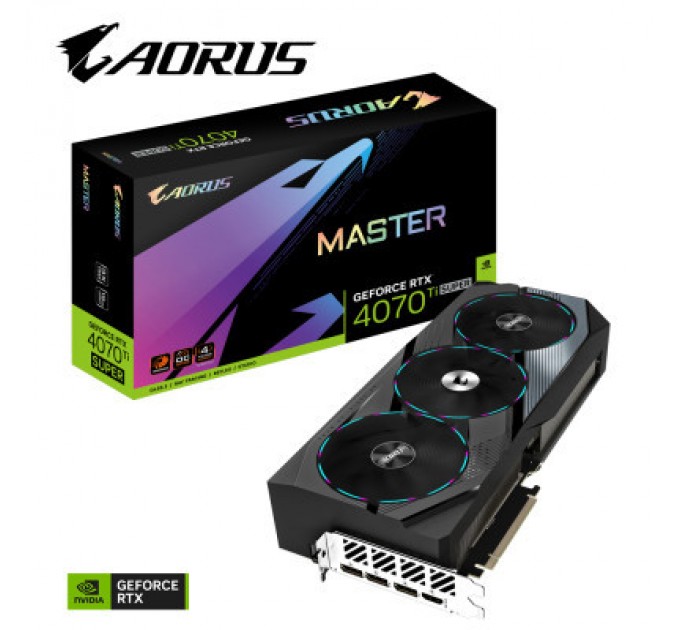 GIGABYTE Відеокарта GIGABYTE GeForce RTX4070Ti SUPER 16Gb AORUS MASTER (GV-N407TSAORUS M-16GD)