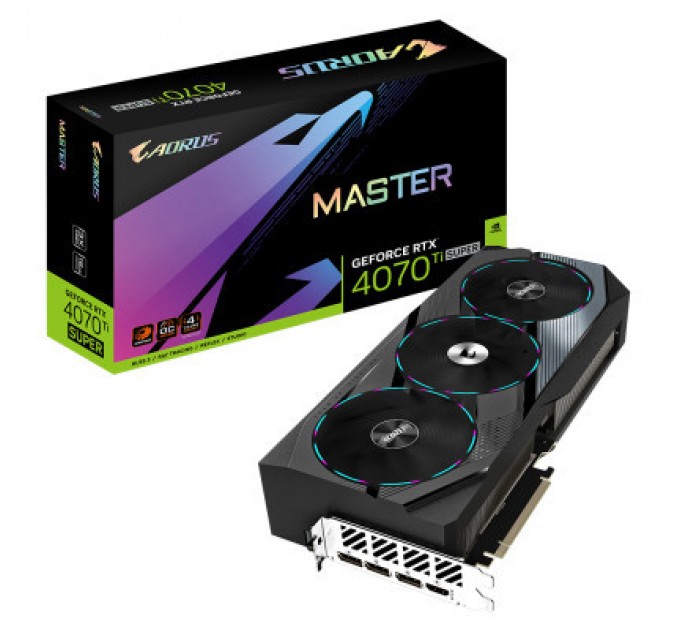 GIGABYTE Відеокарта GIGABYTE GeForce RTX4070Ti SUPER 16Gb AORUS MASTER (GV-N407TSAORUS M-16GD)