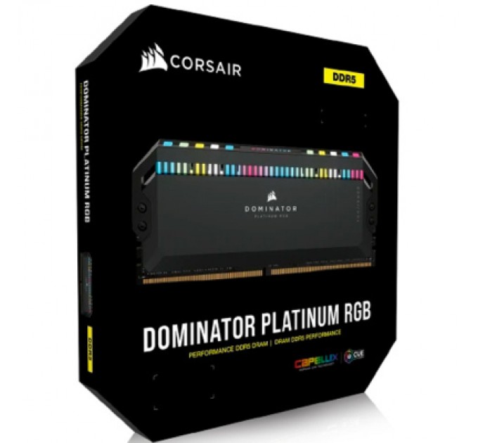 Corsair Модуль пам'яті для комп'ютера DDR5 32GB (2x16GB) 6000 MHz Dominator Platinum RGB Black Corsair (CMT32GX5M2X6000C36)