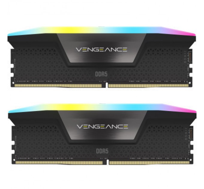 Corsair Модуль пам'яті для комп'ютера DDR5 48GB (2x24GB) 6400 MHz Vengeance RGB Black Corsair (CMH48GX5M2B6400C36)