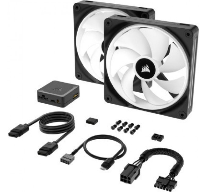 Corsair Кулер до корпусу Corsair iCUE Link QX140 RGB PWM PC Fans Starter Kit with iCUE LINK System Hub (CO-9051004-WW)