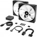 Corsair Кулер до корпусу Corsair iCUE Link QX140 RGB PWM PC Fans Starter Kit with iCUE LINK System Hub (CO-9051004-WW)