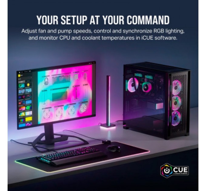 Corsair Кулер до корпусу Corsair iCUE Link QX140 RGB PWM PC Fans Starter Kit with iCUE LINK System Hub (CO-9051004-WW)