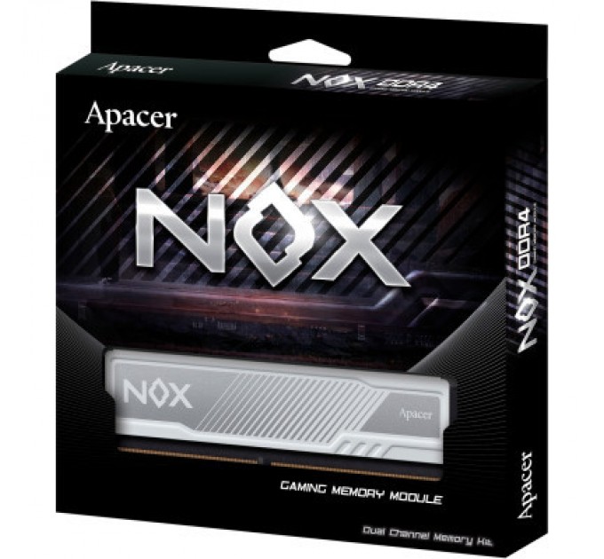 Apacer Модуль пам'яті для комп'ютера DDR4 8GB 2666 MHz NOX White Apacer (AH4U08G26C08YMWAA-1)