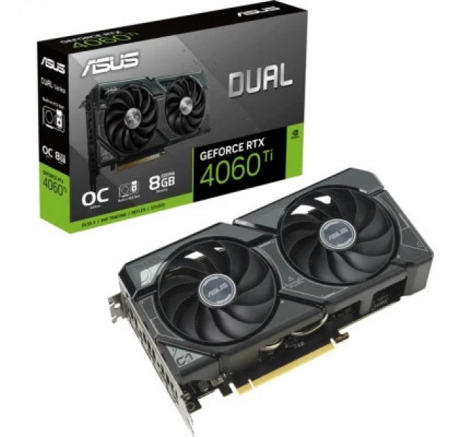 ASUS Відеокарта ASUS GeForce RTX4060Ti 8Gb DUAL SSD OC Edition (DUAL-RTX4060TI-O8G-SSD)