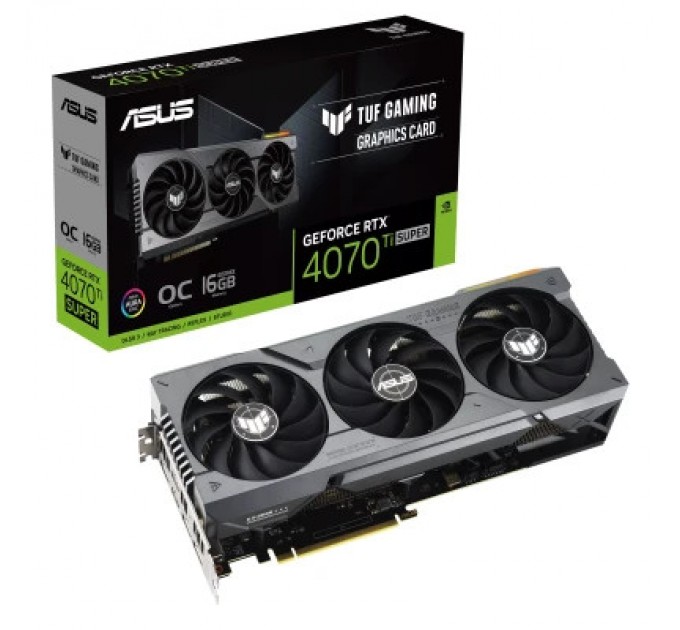 ASUS Відеокарта ASUS GeForce RTX4070Ti SUPER 16Gb TUF OC GAMING (TUF-RTX4070TIS-O16G-GAMING)
