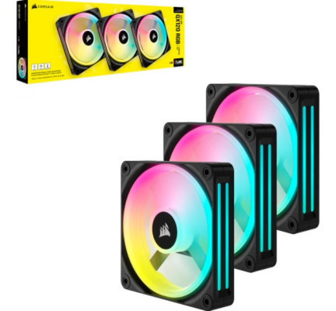 Corsair Кулер до корпусу Corsair iCUE Link QX120 RGB PWM PC Fans Starter Kit with iCUE Link System Hub (CO-9051002-WW)