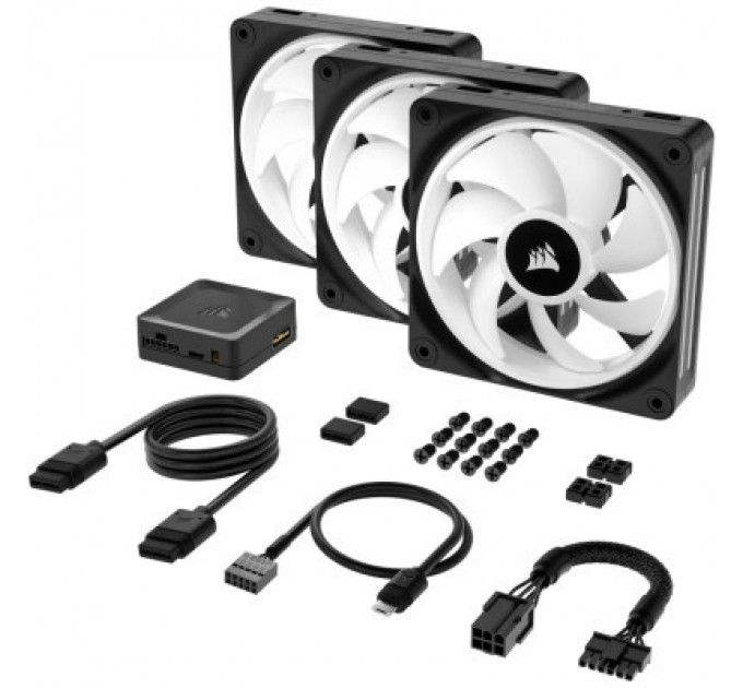 Corsair Кулер до корпусу Corsair iCUE Link QX120 RGB PWM PC Fans Starter Kit with iCUE Link System Hub (CO-9051002-WW)