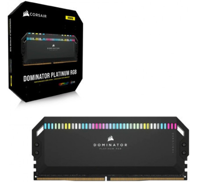 Corsair Модуль пам'яті для комп'ютера DDR5 32GB (2x16GB) 6000 MHz Dominator Platinum RGB Black Corsair (CMT32GX5M2E6000C36)