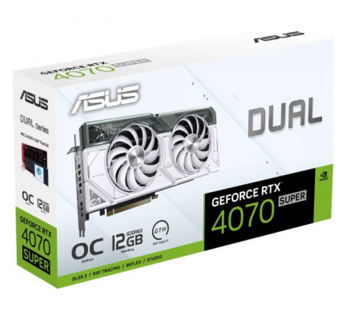 ASUS Відеокарта ASUS GeForce RTX4070 SUPER 12Gb DUAL OC WHITE (DUAL-RTX4070S-O12G-WHITE)