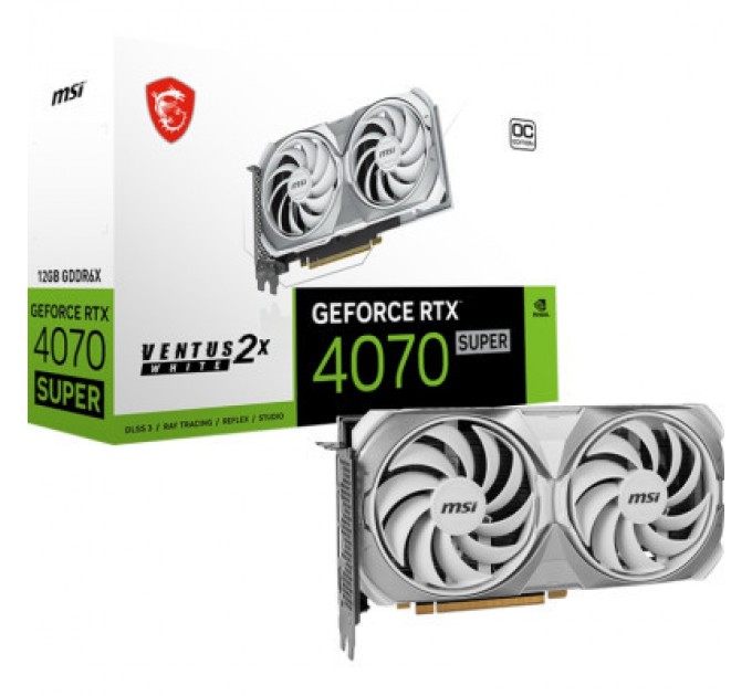 MSI Відеокарта MSI GeForce RTX4070 SUPER 12Gb VENTUS 2X OC WHITE (RTX 4070 SUPER 12G VENTUS 2X WHITE OC)