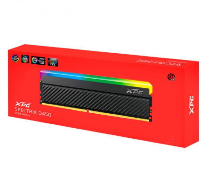 ADATA Модуль пам'яті для комп'ютера DDR4 16GB 3600 MHz XPG Spectrix D45G RGB Black ADATA (AX4U360016G18I-CBKD45G)
