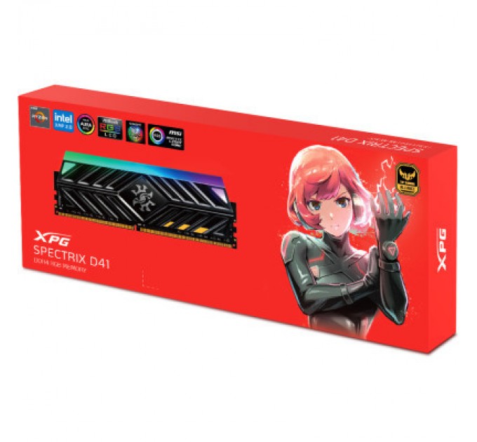 ADATA Модуль пам'яті для комп'ютера DDR4 8GB 3600 MHz XPG Spectrix D41 RGB Tungsten Gray ADATA (AX4U36008G18I-ST41)