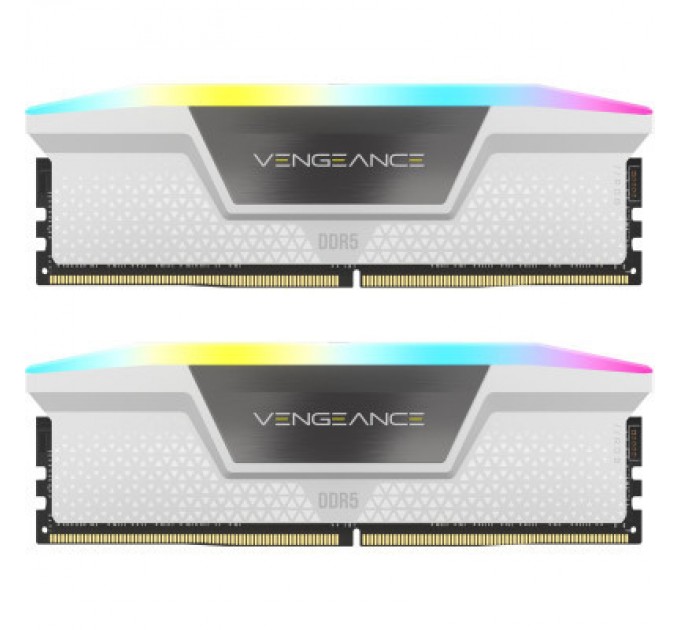 Corsair Модуль пам'яті для комп'ютера DDR5 32GB (2x16GB) 6000 MHz Vengeance RGB White Corsair (CMH32GX5M2E6000C36W)