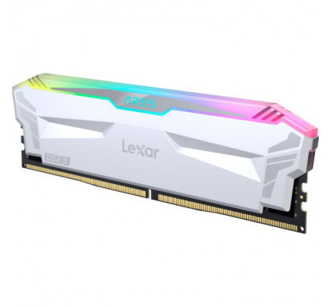Lexar Модуль пам'яті для комп'ютера DDR5 32GB (2x(16GB) 6400 MHz Ares RGB White Lexar (LD5EU016G-R6400GDWA)