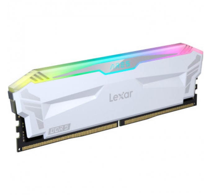 Lexar Модуль пам'яті для комп'ютера DDR5 32GB (2x(16GB) 6400 MHz Ares RGB White Lexar (LD5EU016G-R6400GDWA)