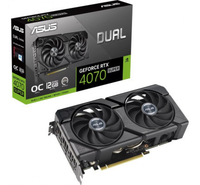 ASUS Відеокарта ASUS GeForce RTX4070 SUPER 12Gb DUAL OC EVO (DUAL-RTX4070S-O12G-EVO)