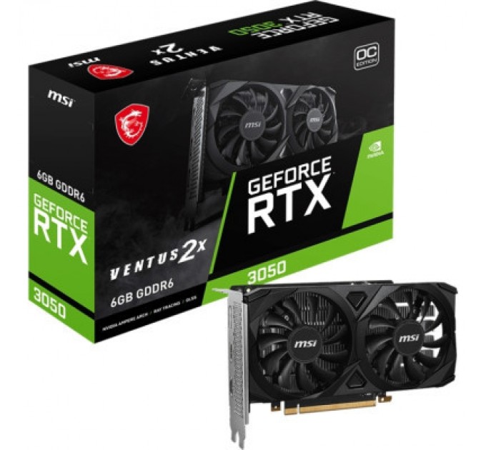 MSI Відеокарта MSI GeForce RTX3050 6Gb VENTUS 2X OC (RTX 3050 VENTUS 2X 6G OC)