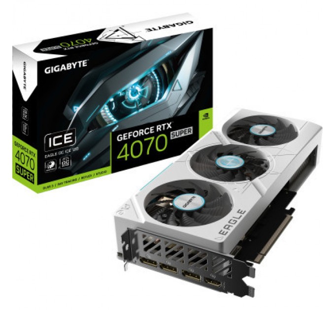 GIGABYTE Відеокарта GIGABYTE GeForce RTX4070 SUPER 12Gb EAGLE OC ICE (GV-N407SEAGLEOC ICE-12GD)