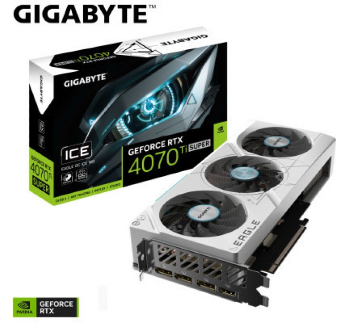 GIGABYTE Відеокарта GIGABYTE GeForce RTX4070Ti SUPER 16Gb EAGLE ICE OC (GV-N407TSEAGLEOC ICE-16GD)