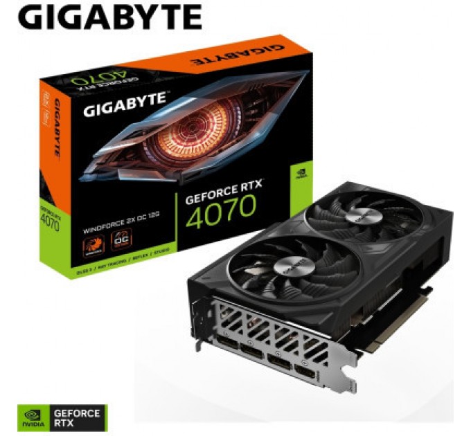 GIGABYTE Відеокарта GIGABYTE GeForce RTX4070 12Gb WINDFORCE OC (GV-N4070WF2OC-12GD)