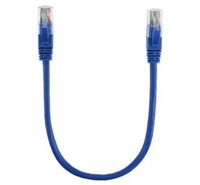 Ritar Патч-корд 0.3м, UTP, cat.5e, CCA, blue Ritar (PCR-CCA/0.3Be)