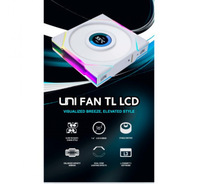 Lian Li Кулер до корпусу Lian Li Reverse TL LCD 120-1, Black Cooler (G99.12RTLLCD1B.00)
