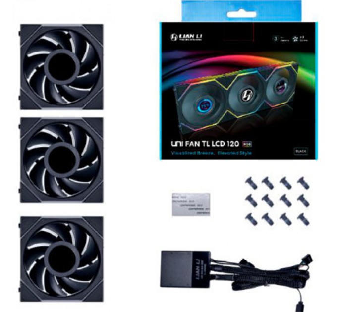 Lian Li Кулер до корпусу Lian Li TL LCD 120-3, Black Cooler (G99.12TLLCD3B.00)