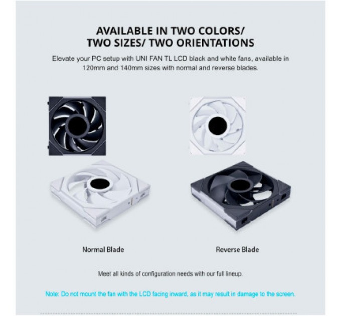 Lian Li Кулер до корпусу Lian Li TL LCD 120-3, Black Cooler (G99.12TLLCD3B.00)